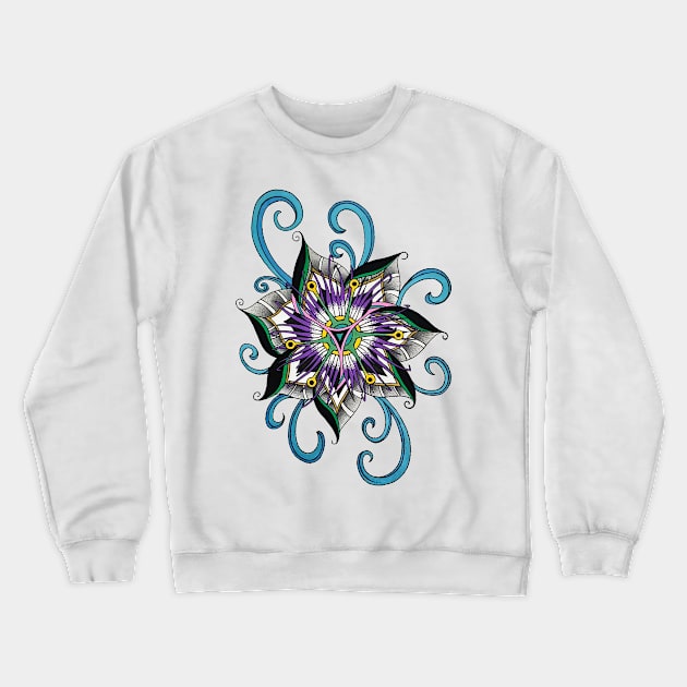 Space passiflora Crewneck Sweatshirt by Havai'iART&WOOD